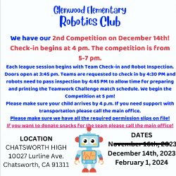 ROBOTICS COMPETITIONS- DATES